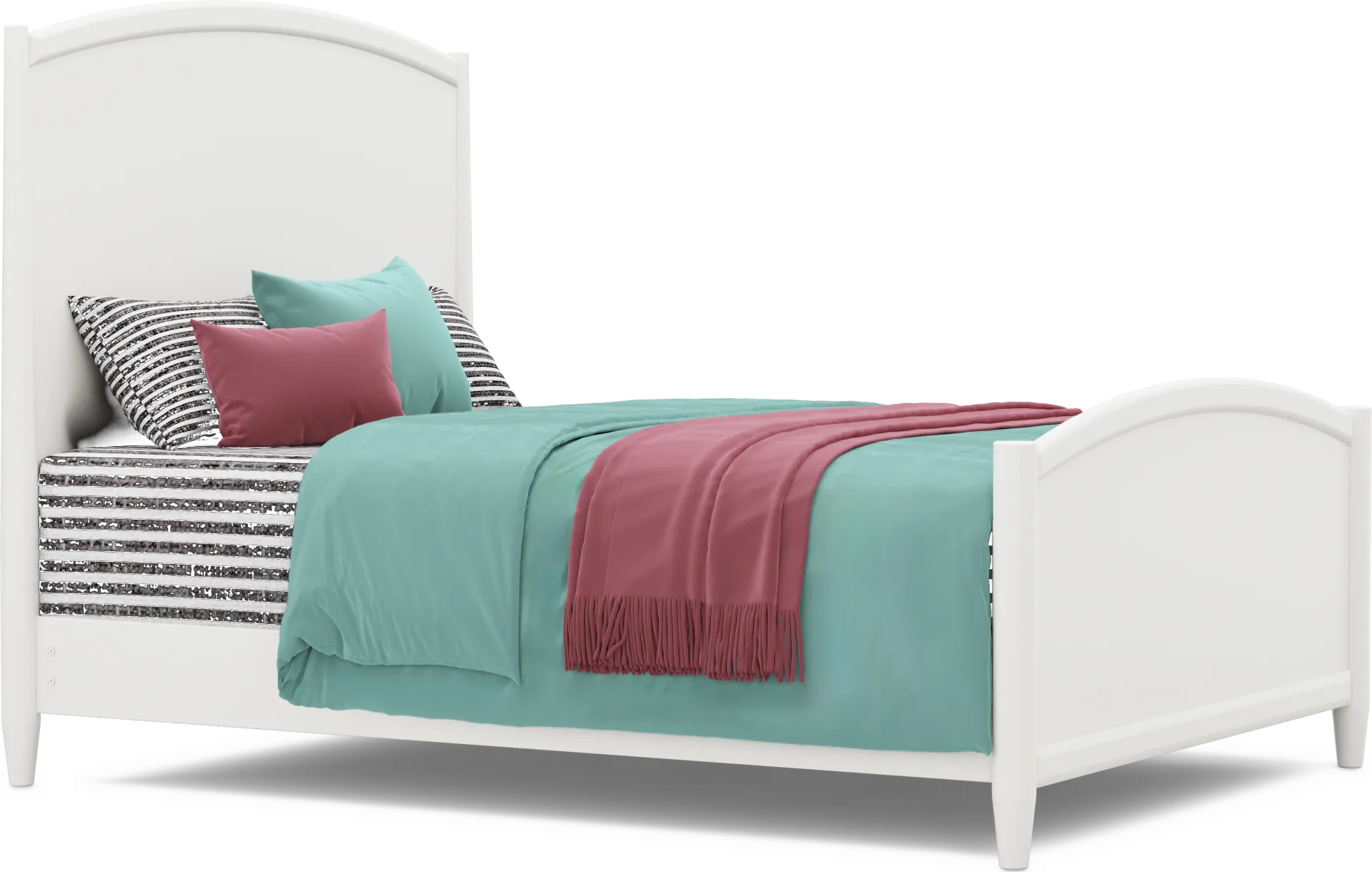 Kids Modern Colors White Queen Panel Bed - Image 1