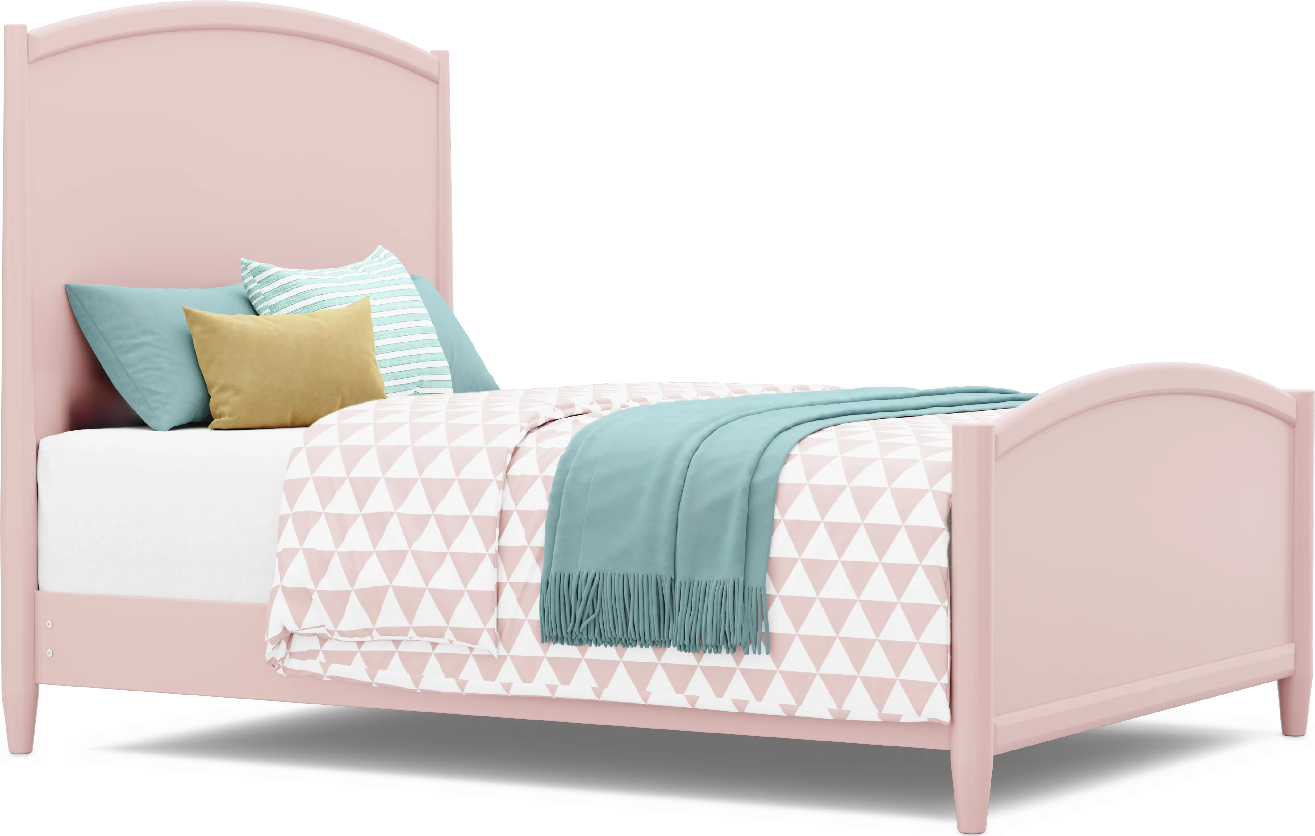Kids Modern Colors Pink Queen Panel Bed - Thumbnail - Image 1