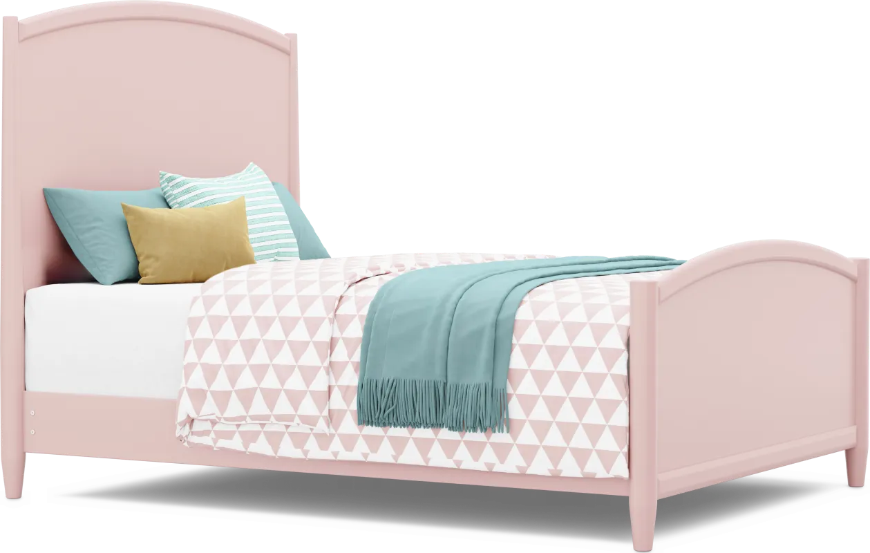Kids Modern Colors Pink Queen Panel Bed