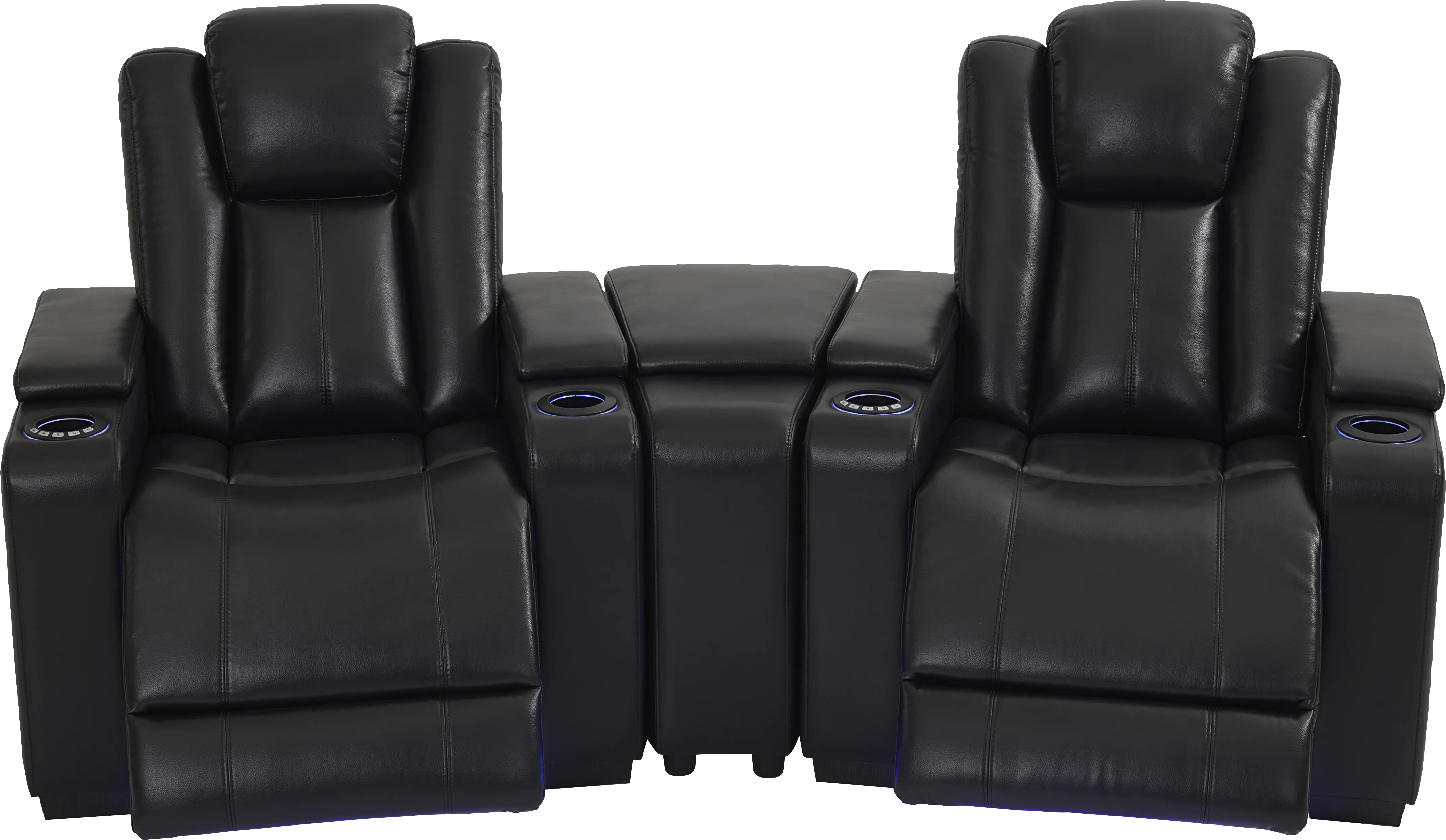 Maverick Black 3 Pc Dual Power Reclining Home Theater Sectional - Thumbnail - Image 1
