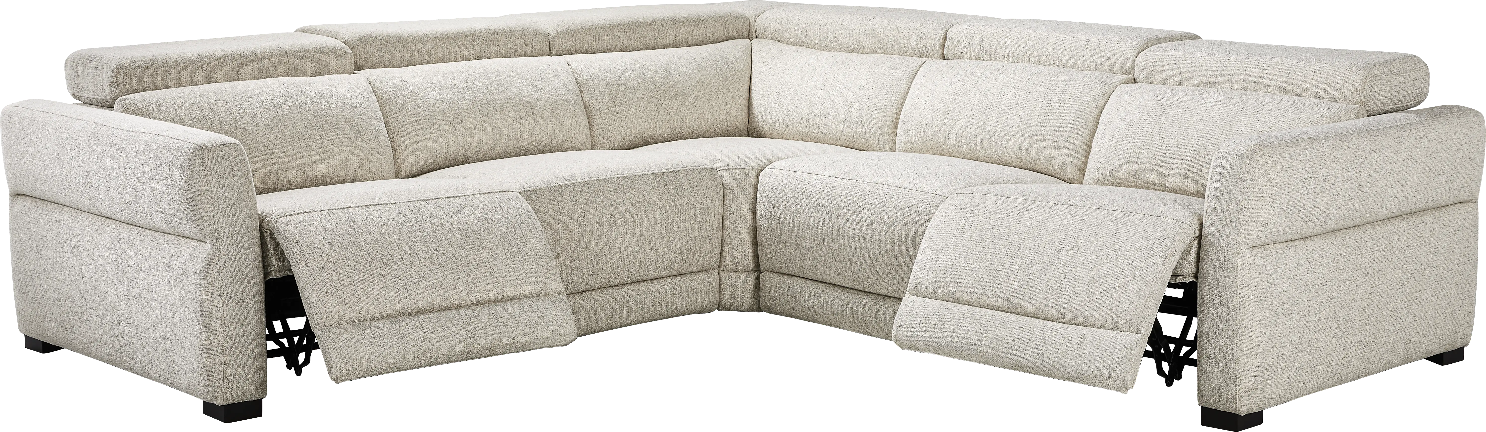 Layton Beige 3 Pc Dual Power Reclining Sectional - Thumbnail - Image 1