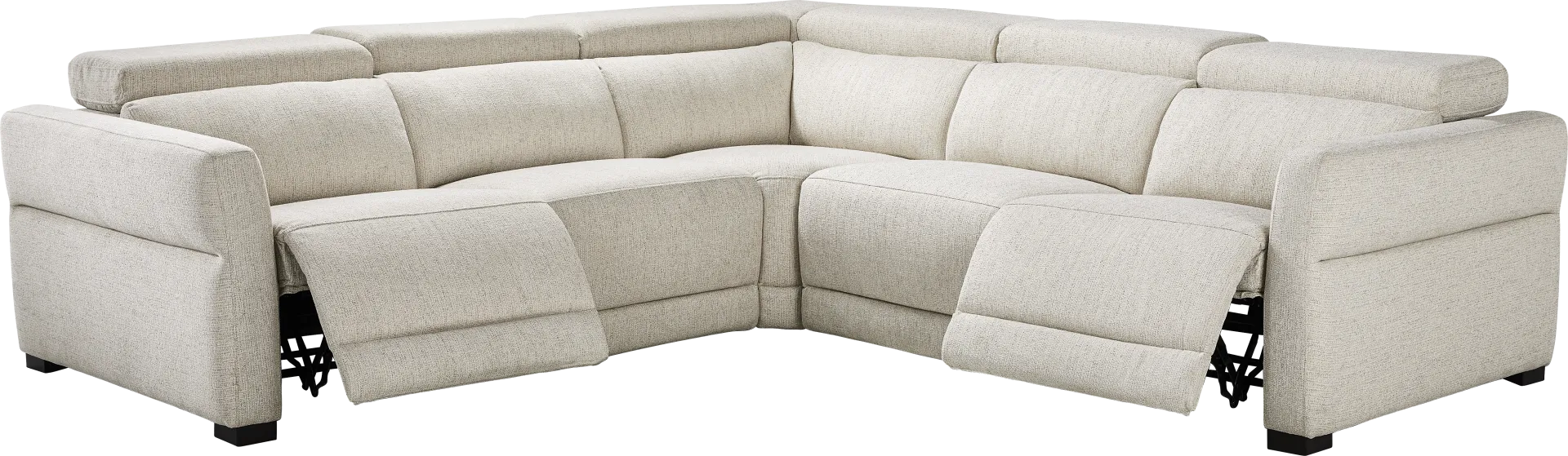 Layton Beige 3 Pc Dual Power Reclining Sectional - Image 2