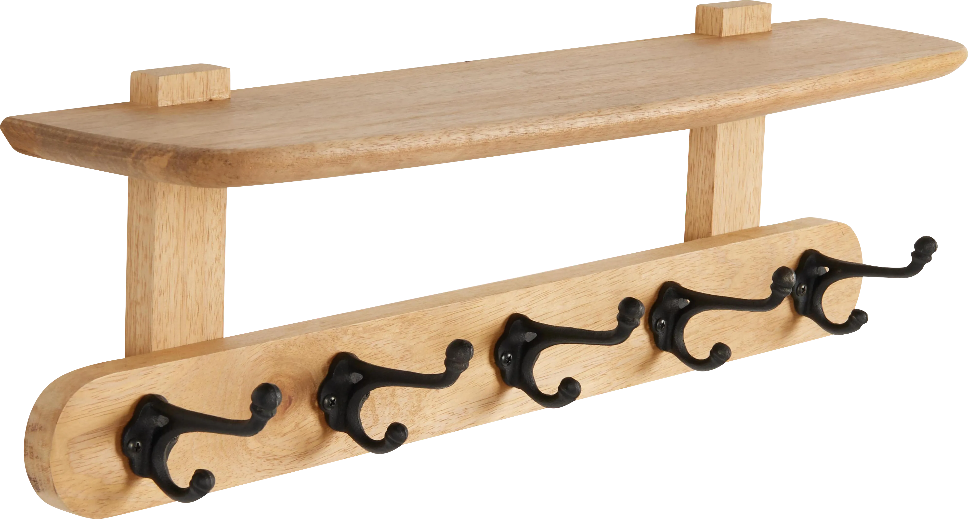 Dezza Brown Coat Hook with Shelf - Thumbnail - Image 1