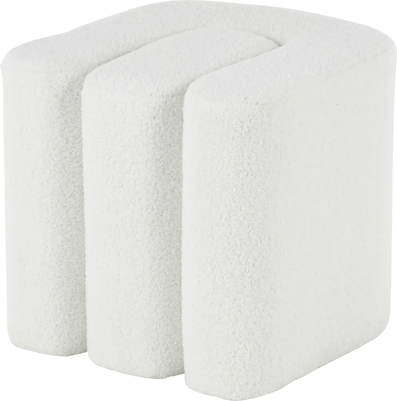 Lormi White Ottoman