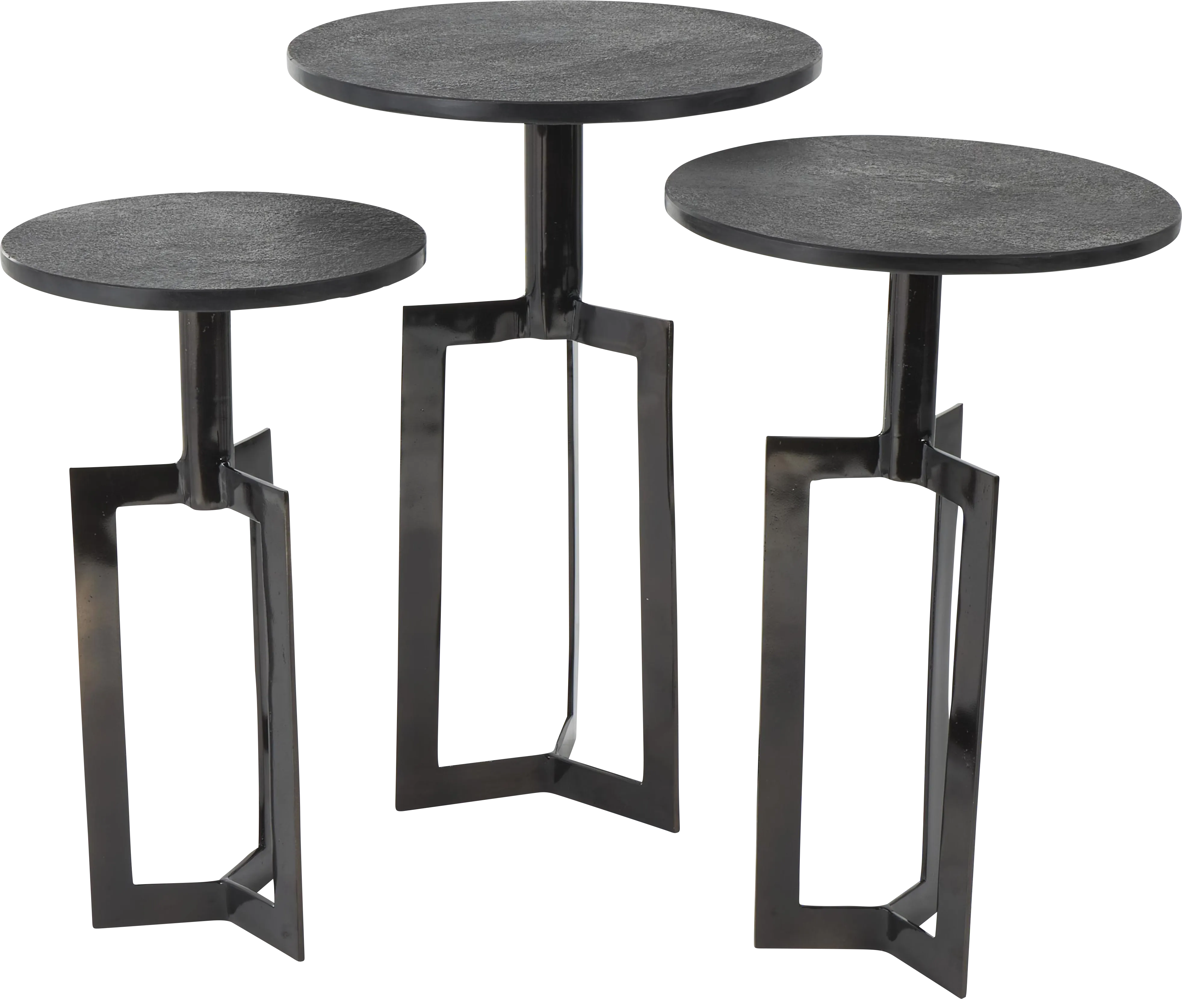 Ferni Black Accent Tables, Set of 3 - Thumbnail - Image 1