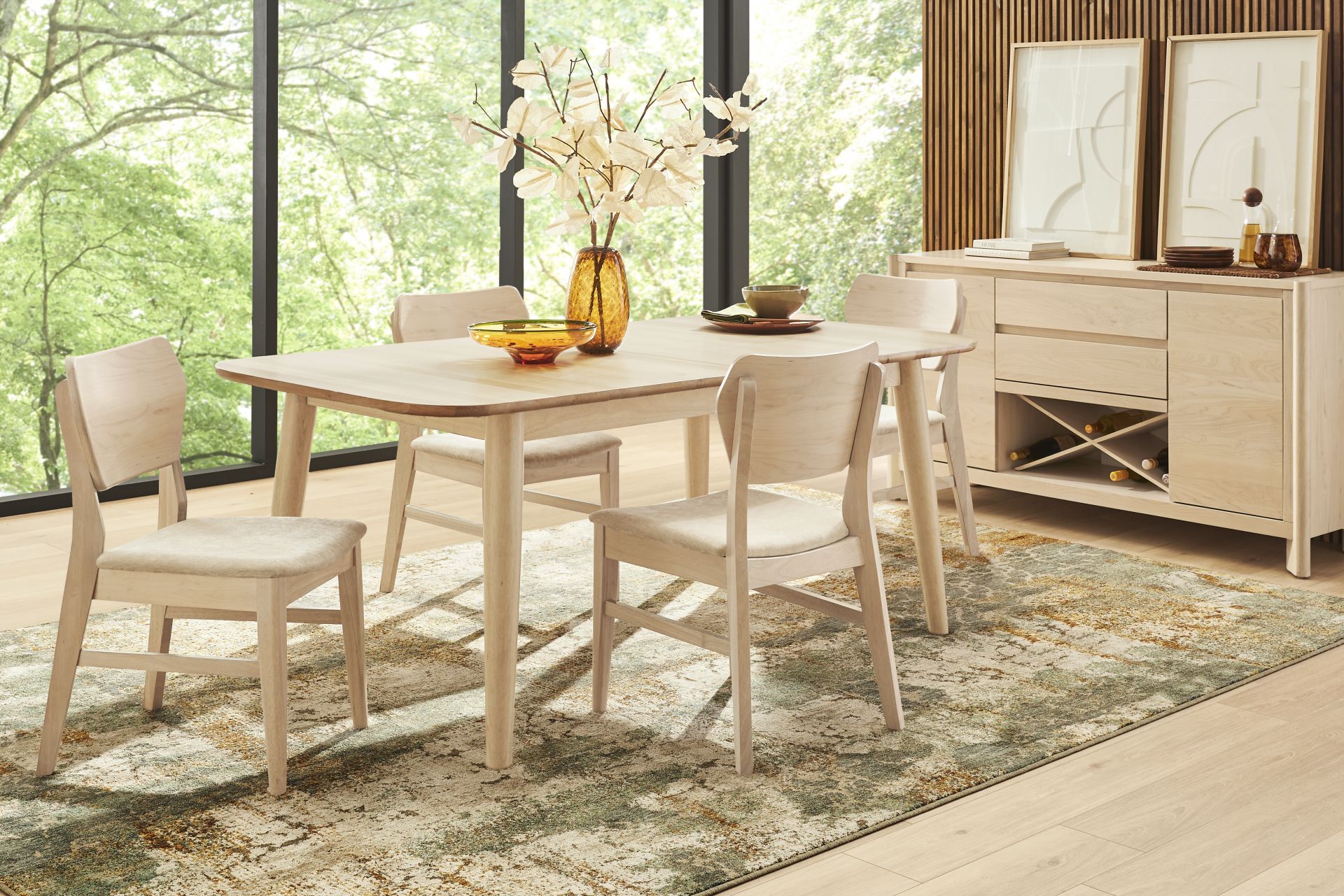 Julian Natural 5 Pc Dining Room with Panel Back Chairs - Image 1