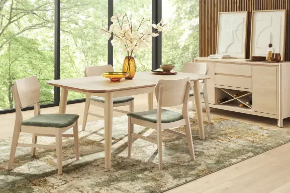 Julian Natural 5 Pc Dining Room with Panel Back Chairs