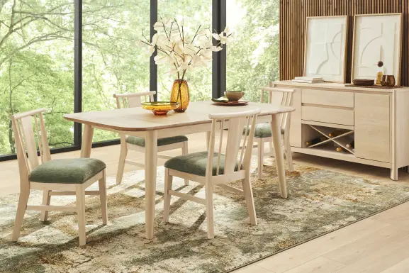Julian Natural 5 Pc Dining Room with Spindle Back Chairs
