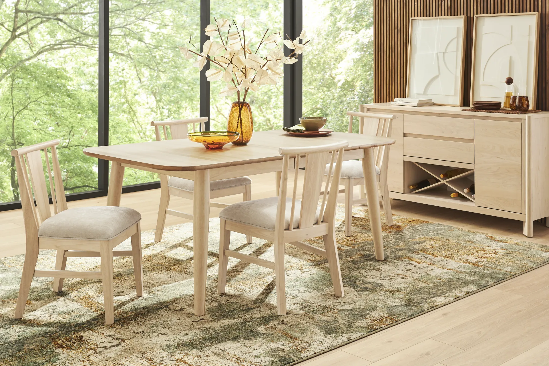 Julian Natural 5 Pc Dining Room with Spindle Back Chairs - Image 1