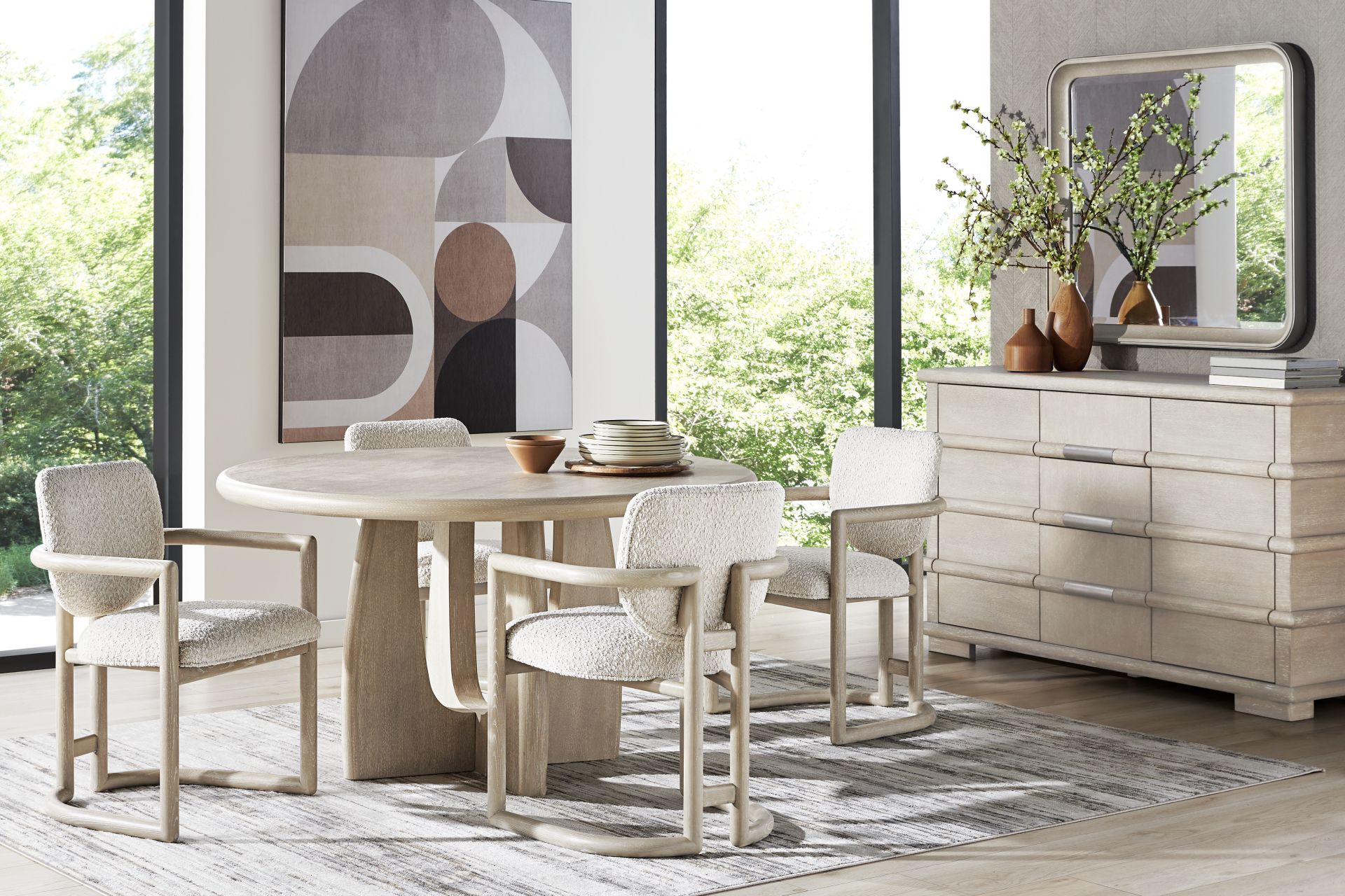 Moreno Stone 5 Pc Round Dining Room - Image 1