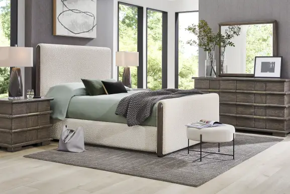 Moreno Brown 7 Pc King Upholstered Bedroom