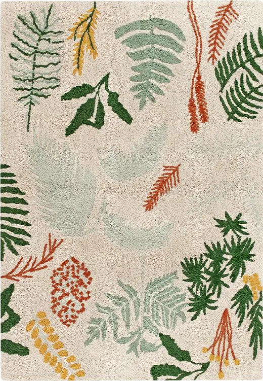 Kids Botanic Plants Multi 5'7 x 8' Machine Washable Rug