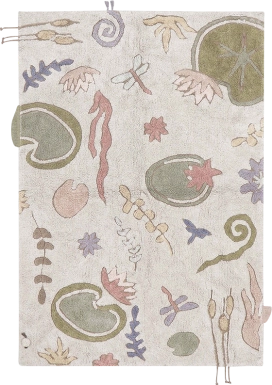 Kids Multi 4'7 x 6'7 Machine Washable Lily Pond Rug