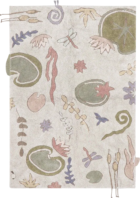 Kids Multi 4'7 x 6'7 Machine Washable Lily Pond Rug