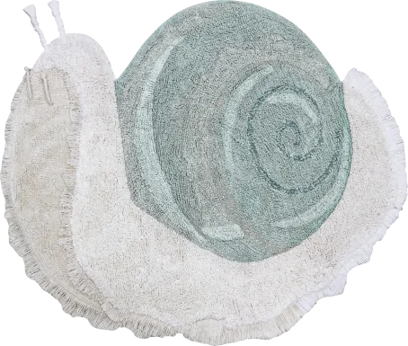 Kids Natural Snail 3'3 x 4' Machine Washable Rug