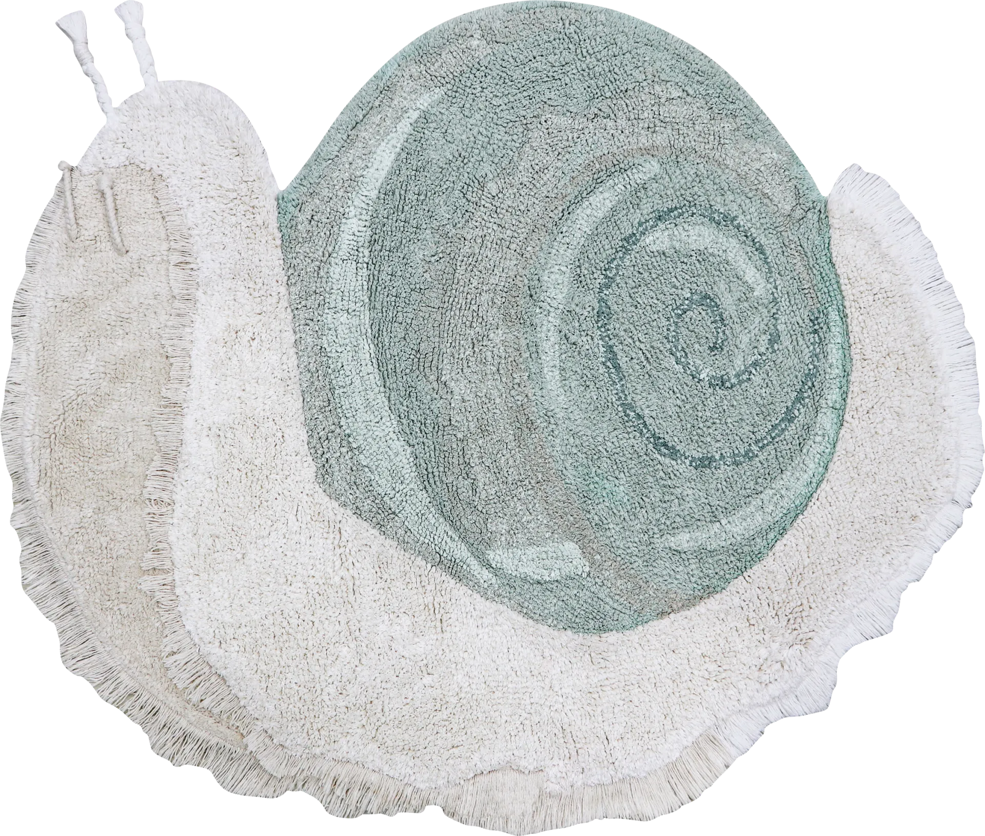 Kids Natural Snail 3'3 x 4' Machine Washable Rug - Image 1