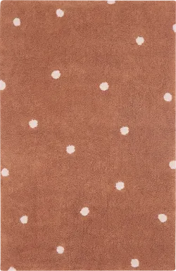 Kids Chestnut 3'3 x 4'11 Mini Dot Machine Washable Rug