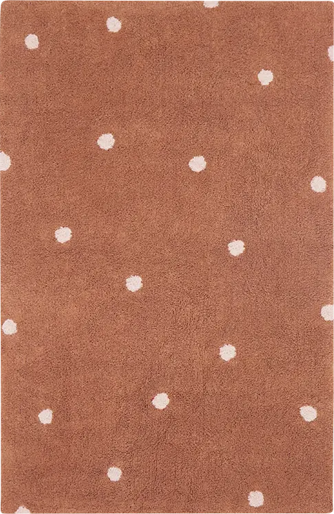Kids Chestnut 3'3 x 4'11 Mini Dot Machine Washable Rug