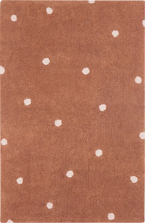 Kids Chestnut 3'3 x 4'11 Mini Dot Machine Washable Rug - Image 1