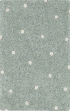Kids Blue 3'3 x 4'11 Mini Dot Machine Washable Rug