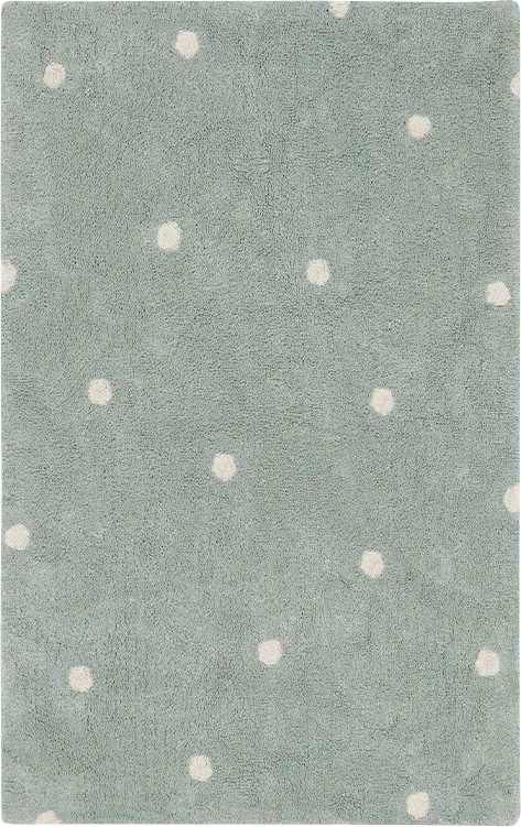 Kids Blue 3'3 x 4'11 Mini Dot Machine Washable Rug