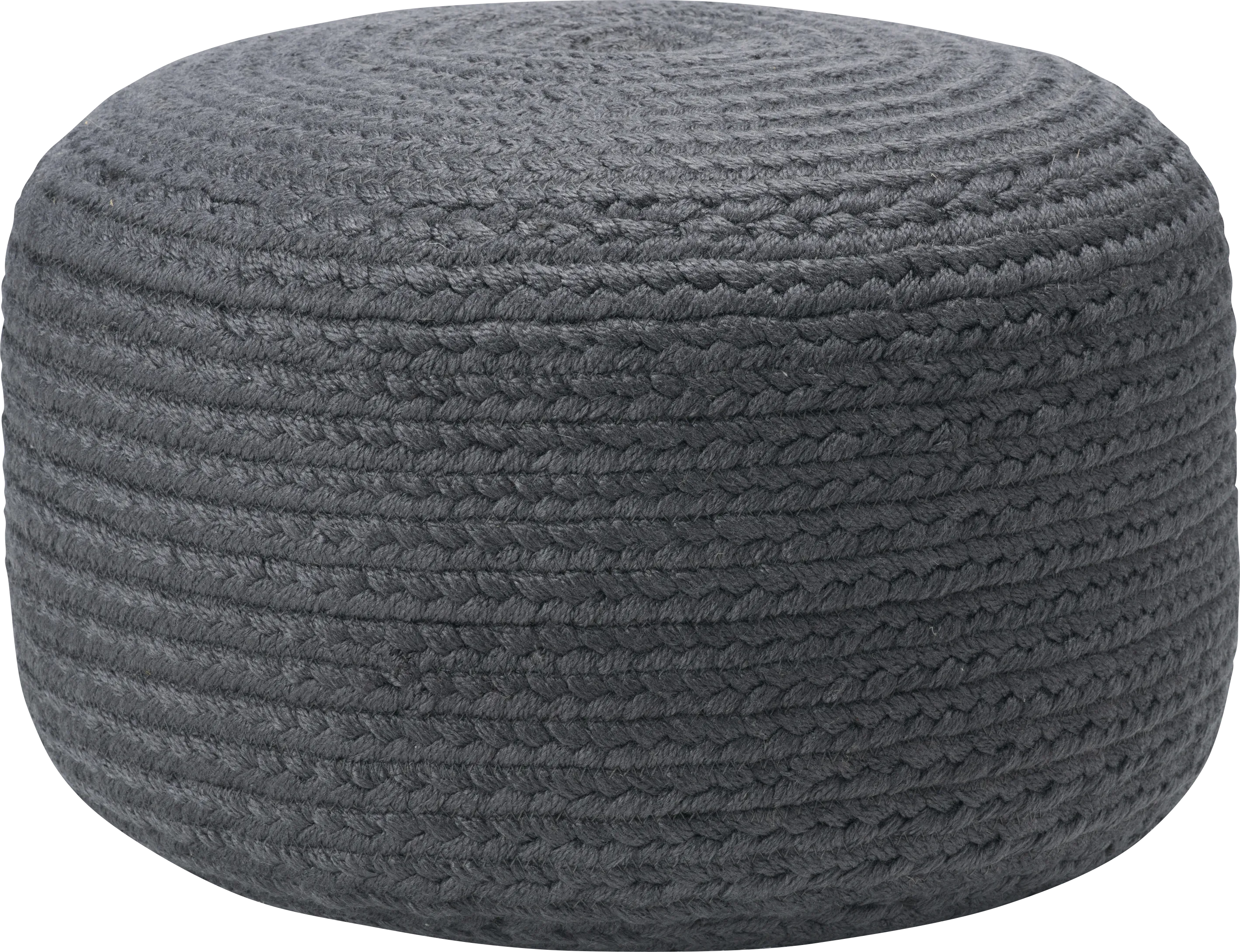 Mansfait Charcoal Indoor/Outdoor Pouf - Thumbnail - Image 1