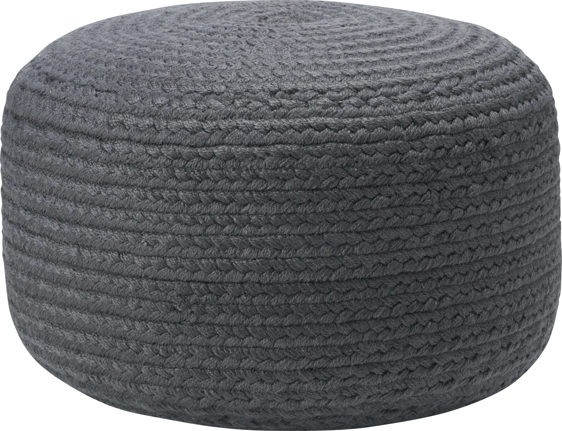 Mansfait Charcoal Indoor/Outdoor Pouf - Image 1