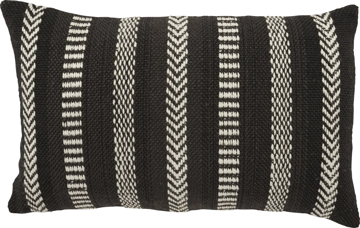 Accentwell Black Indoor/Outdoor Lumbar Pillow