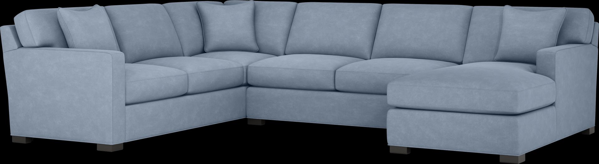 Harmonie Blue 3 Pc Gel Foam Sleeper Sectional - Image 1