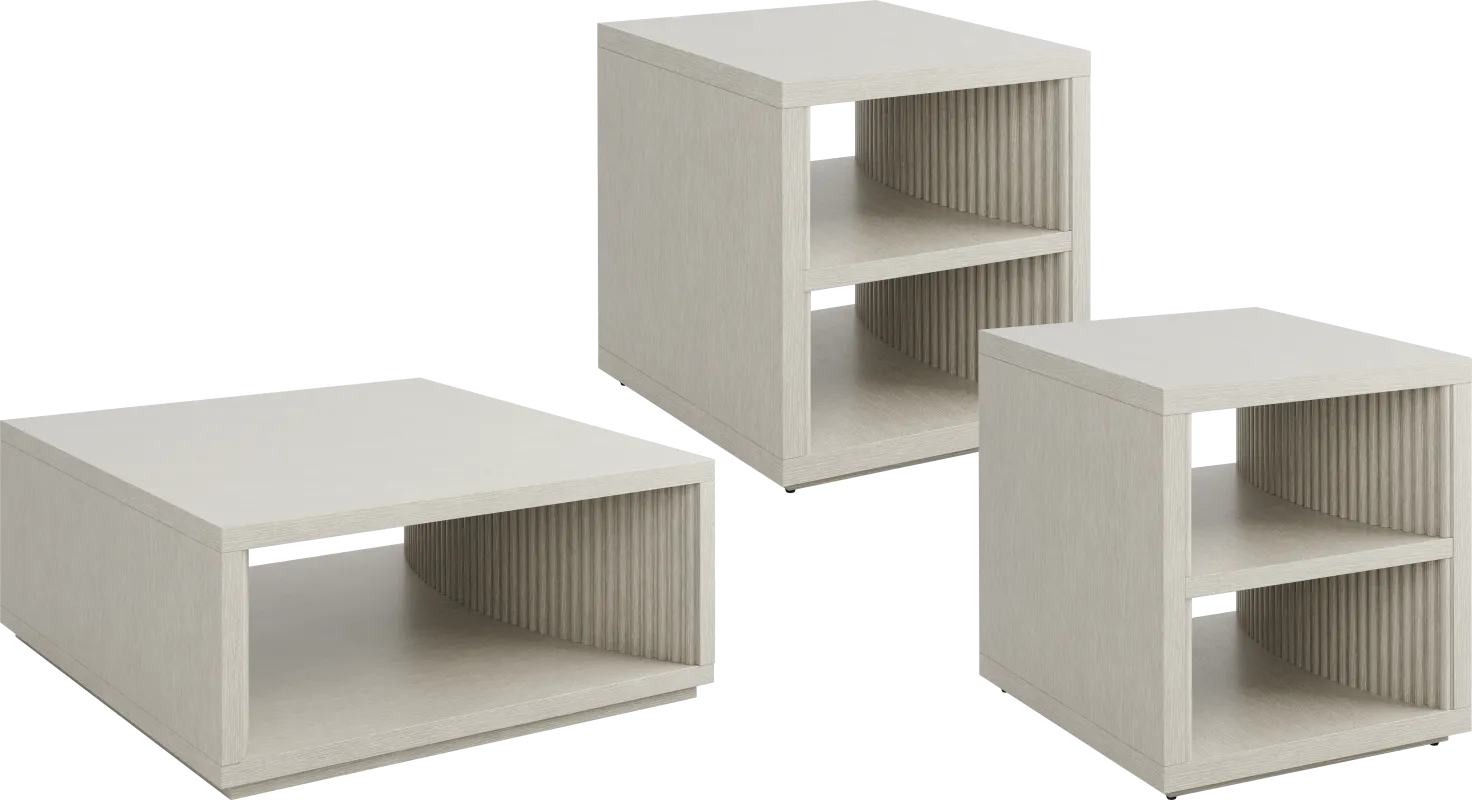 Eastchester White 3 Pc Table Set