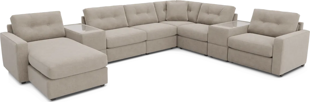 Beige 8 Pc Power Reclining ModularOne