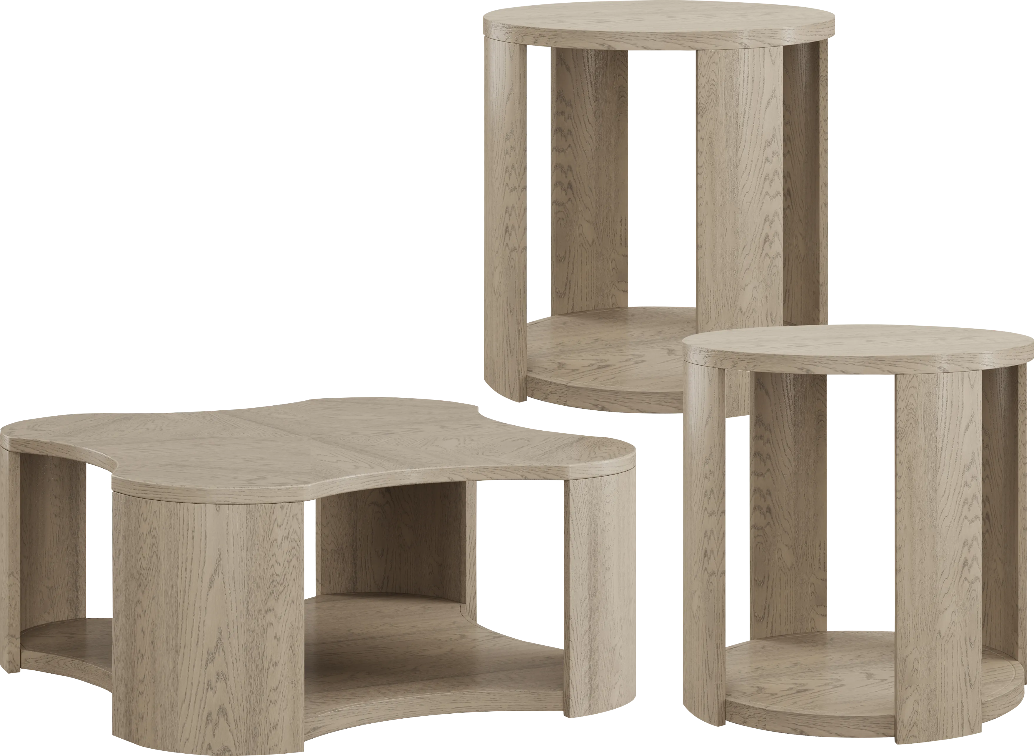 Aspen Grove Tan 3 Pc Table Set - Thumbnail - Image 1
