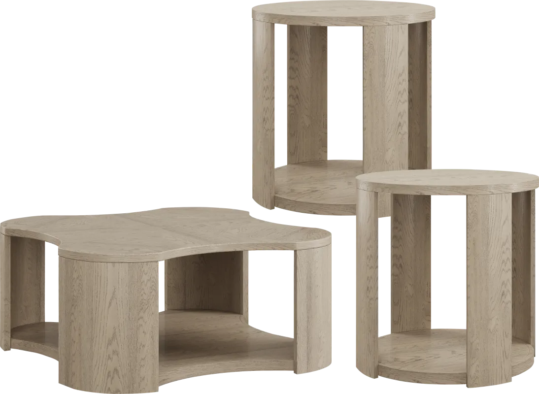 Aspen Grove Tan 3 Pc Table Set