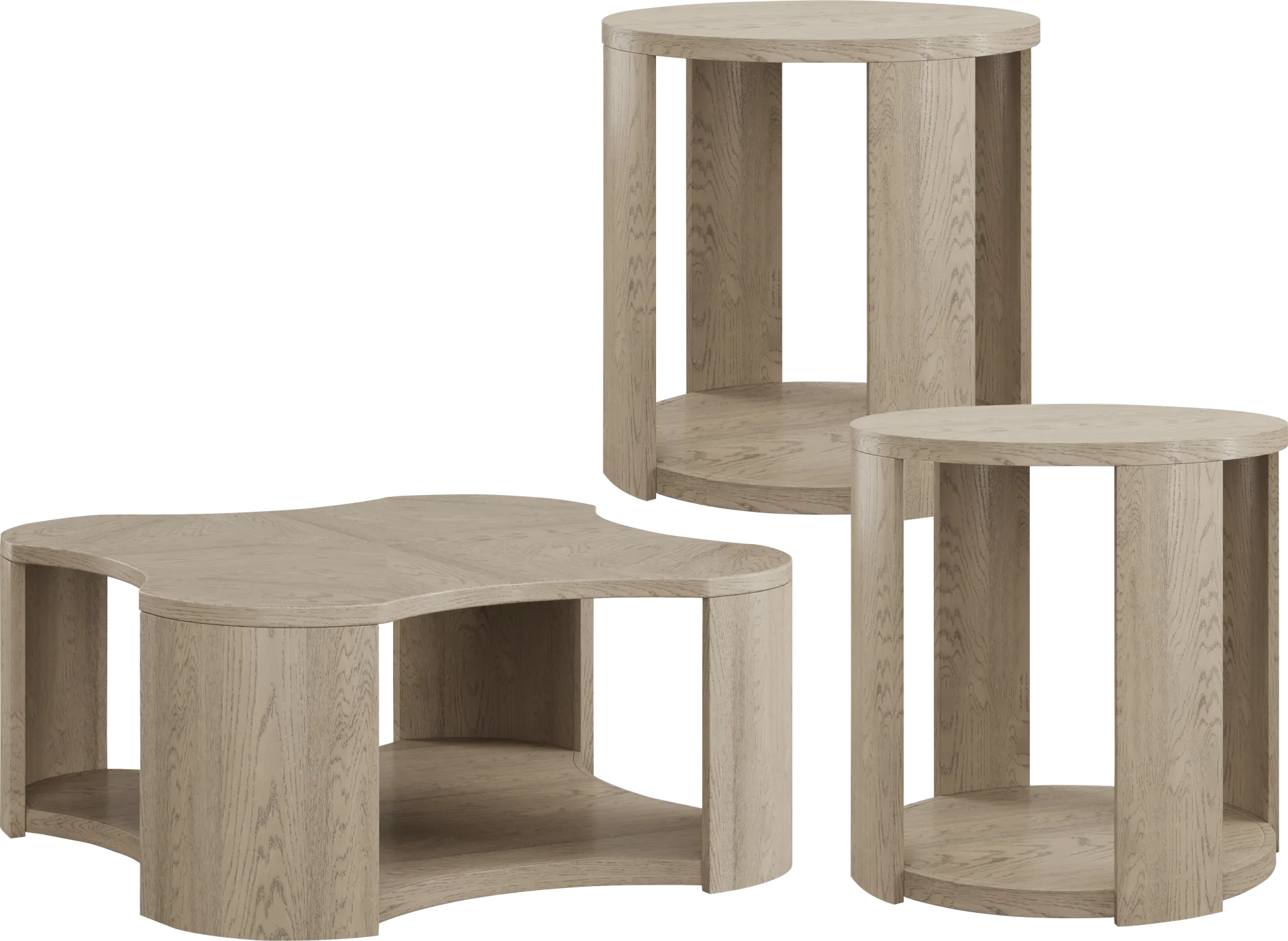 Aspen Grove Tan 3 Pc Table Set - Image 1