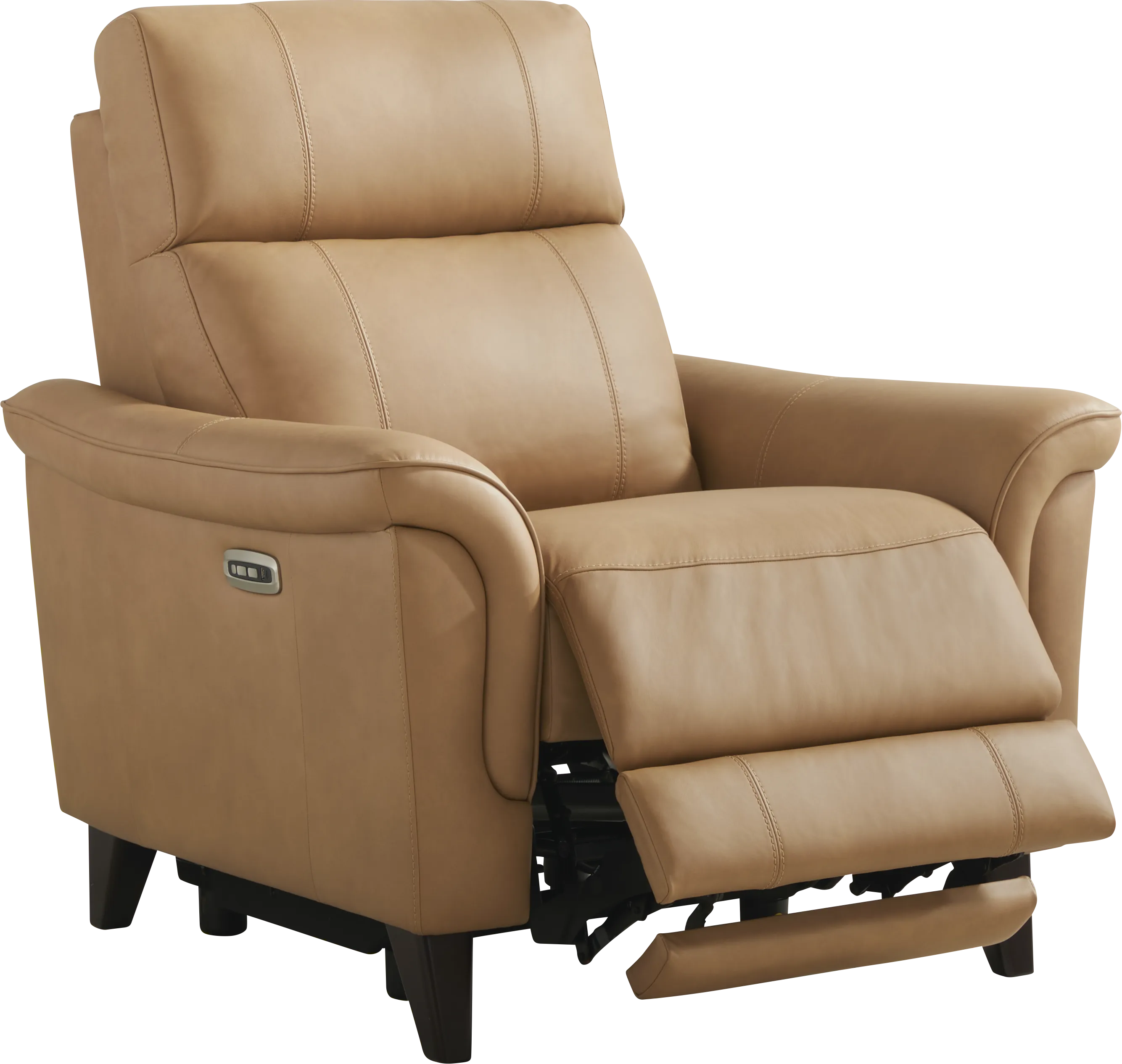 Antonella Tan Leather Dual Power Recliner - Thumbnail - Image 1