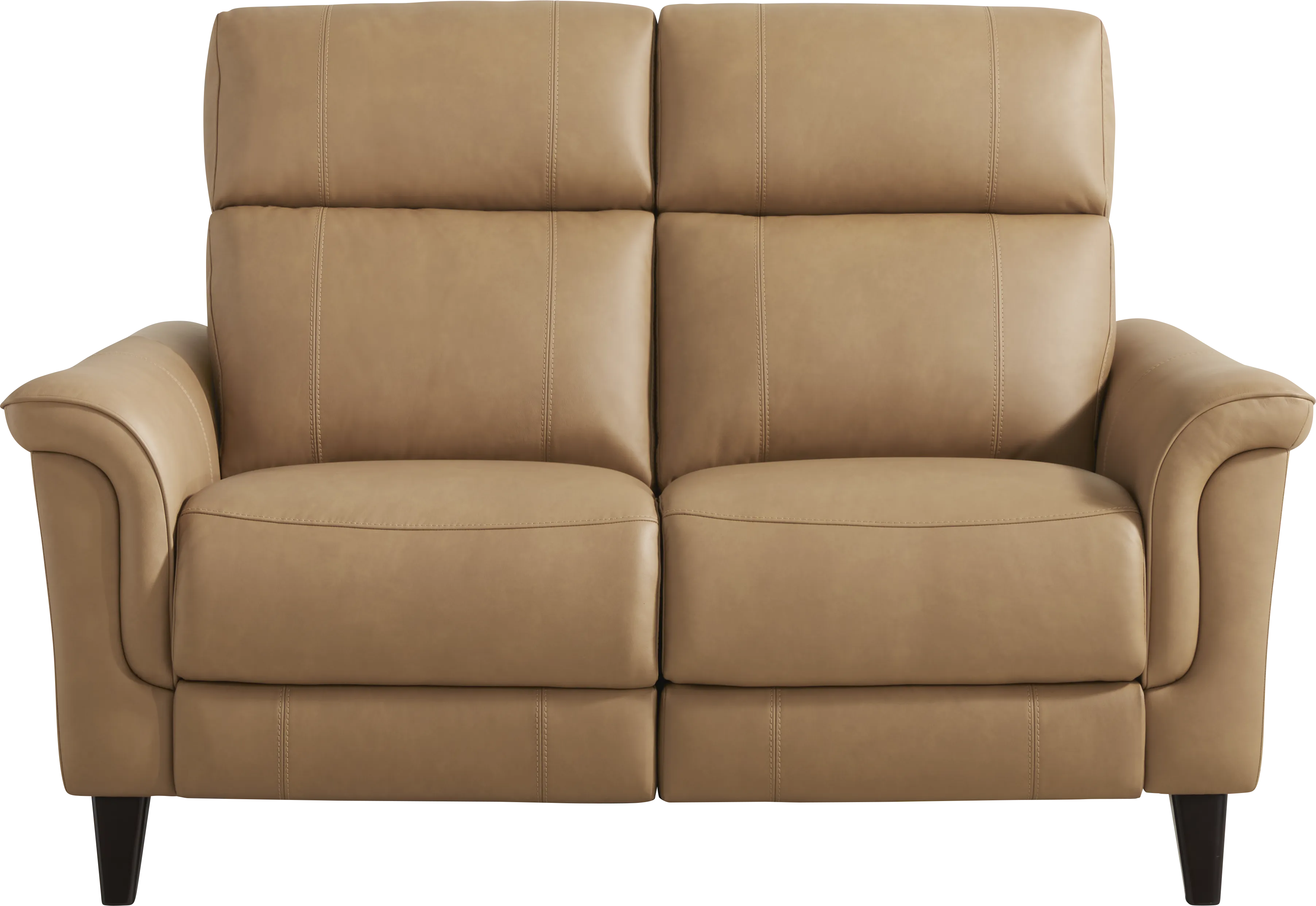 Antonella Tan Leather Loveseat - Thumbnail - Image 1