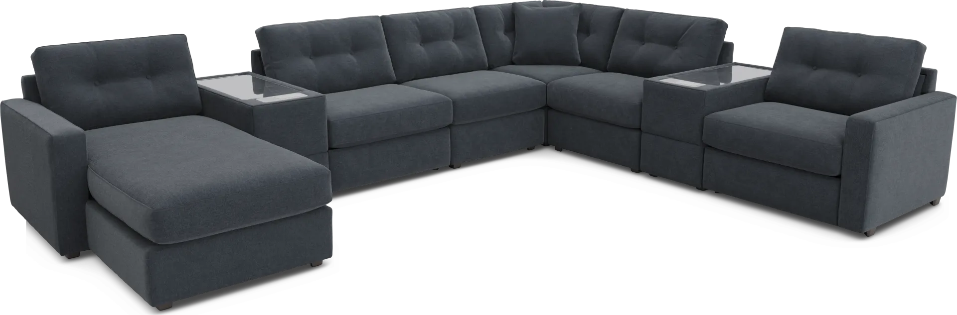 Indigo 8 Pc Power Reclining ModularOne with Media Consoles - Image 2