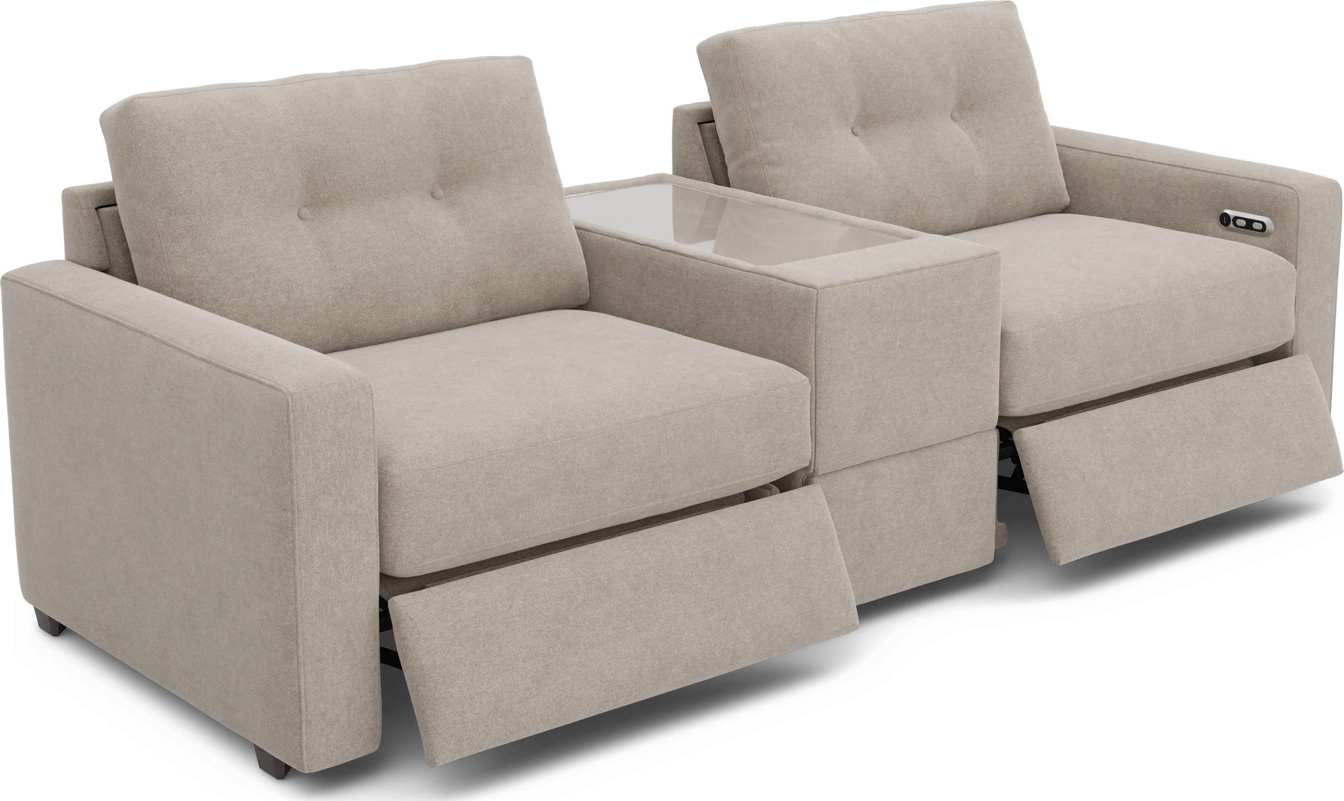 Beige 3 Pc Power Reclining ModularOne - Thumbnail - Image 1