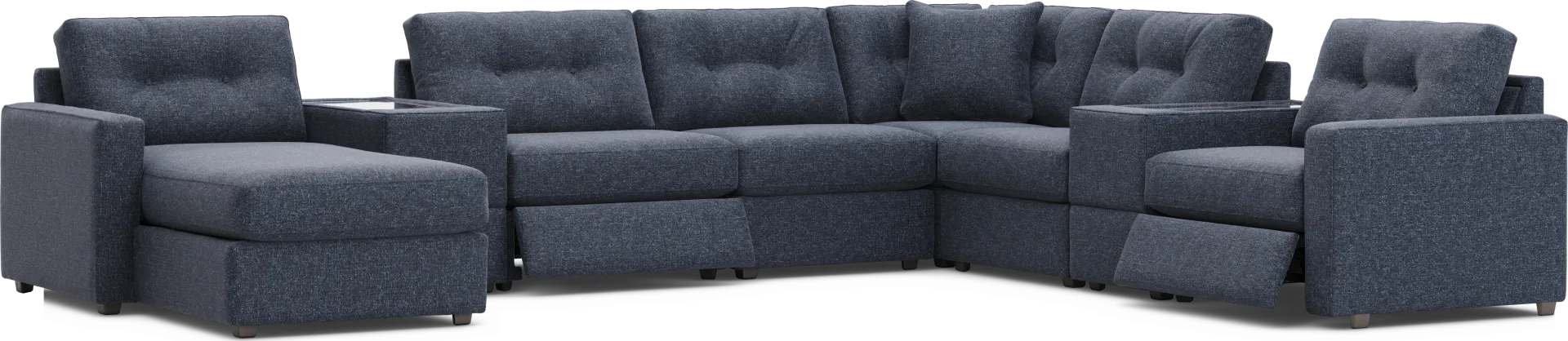 Dark Blue 8 Pc Power Reclining ModularOne - Image 1