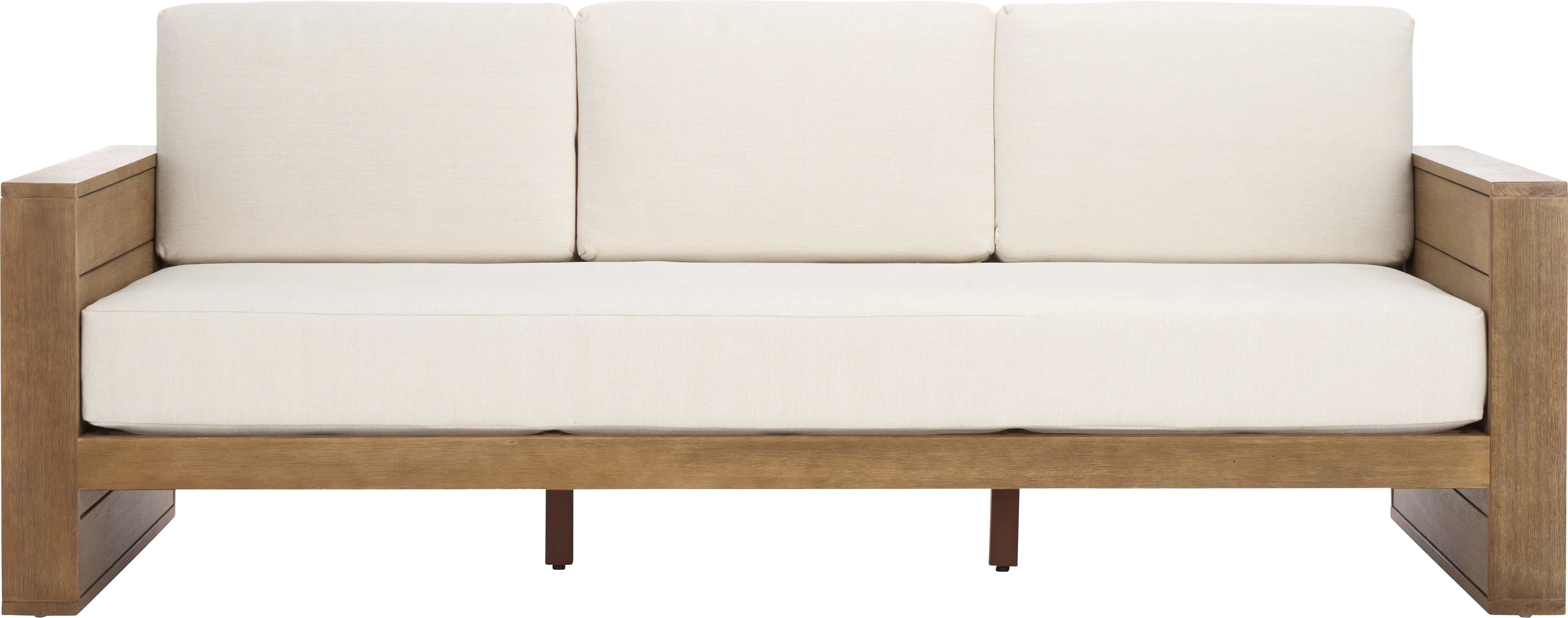 Irocana Natural Outdoor Sofa with Beige Cushions - Thumbnail - Image 1