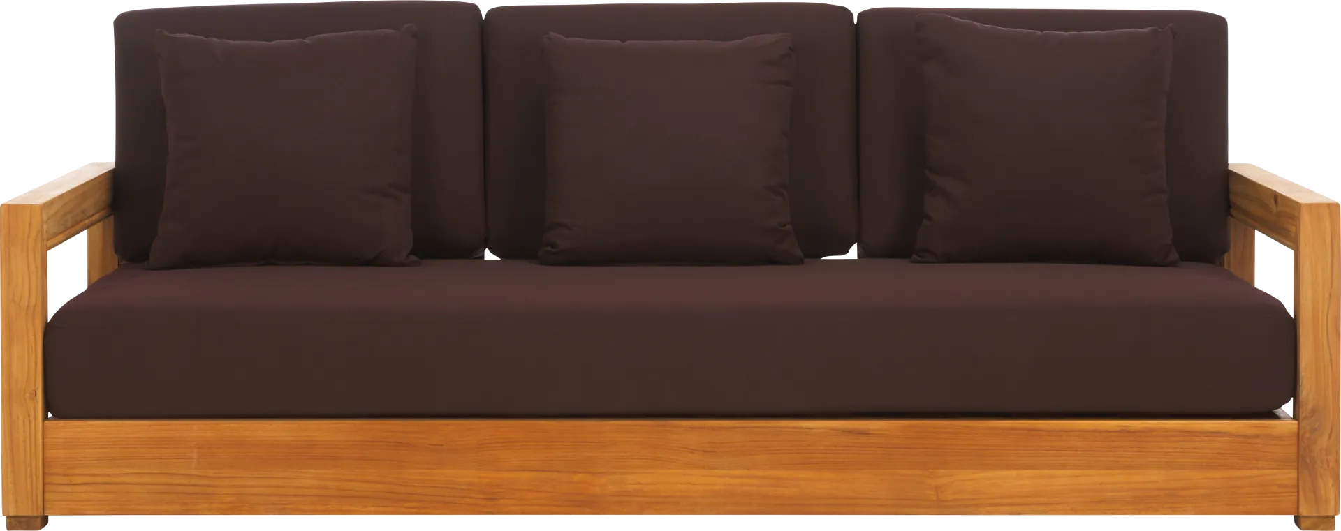 Burling Cay Natural Outdoor Sofa with Dark Brown Cushions - Image 1