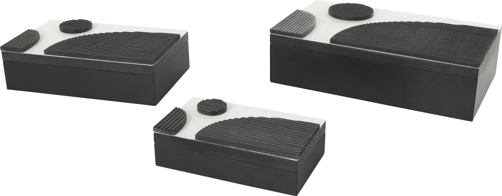Eridal Black Decorative Box, Set of 3