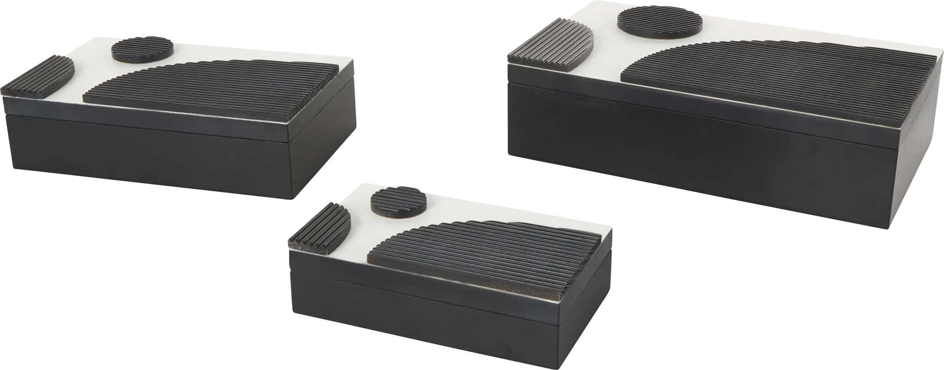 Eridal Black Decorative Box, Set of 3 - Image 1