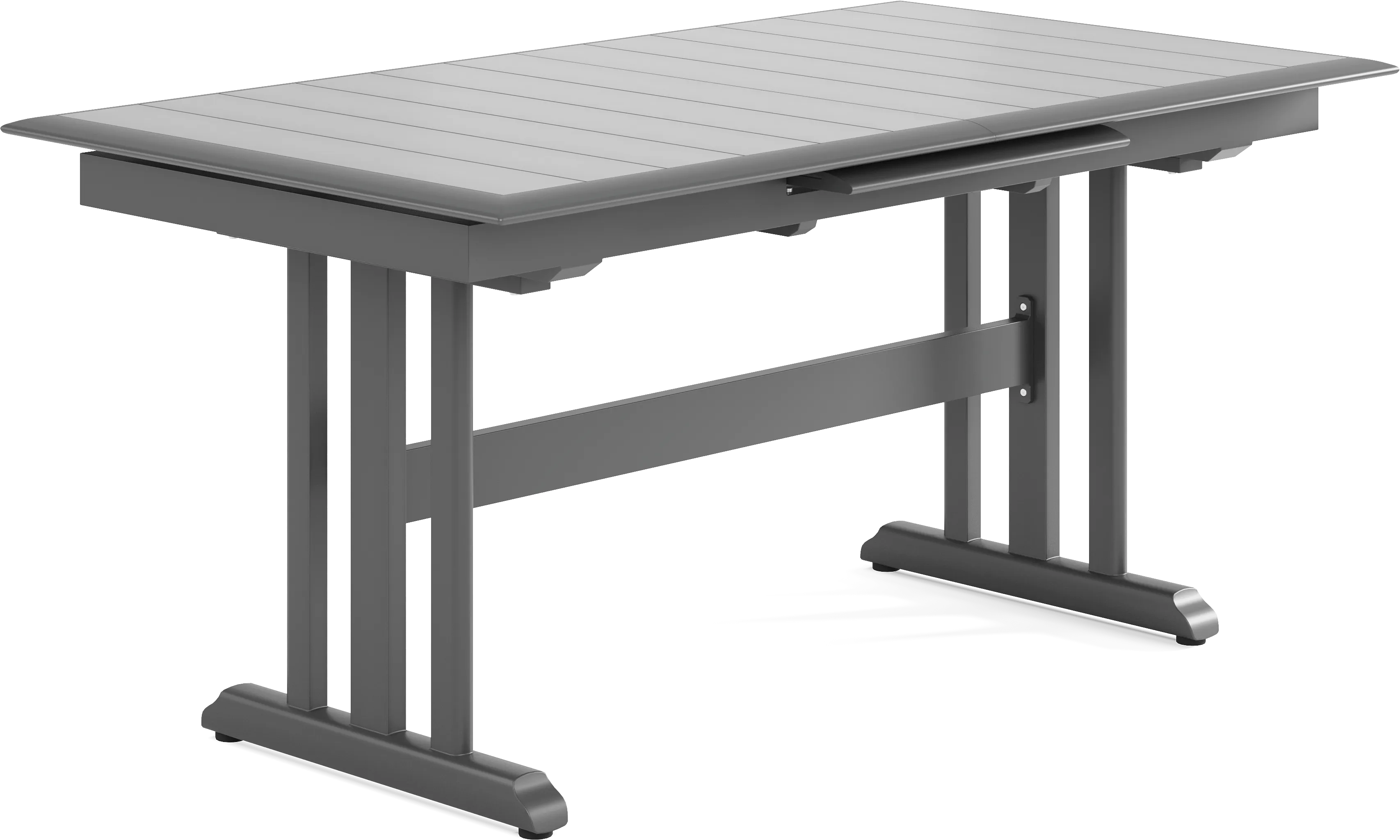 Kellen Charcoal 5 Pc Outdoor Extension Dining Set with Folding Chairs - Thumbnail - Image 2