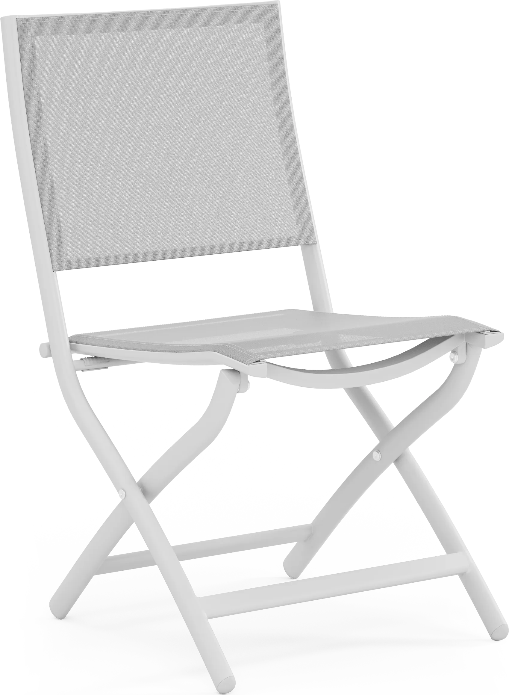 Kellen White Outdoor Folding Sling Chair - Image 2
