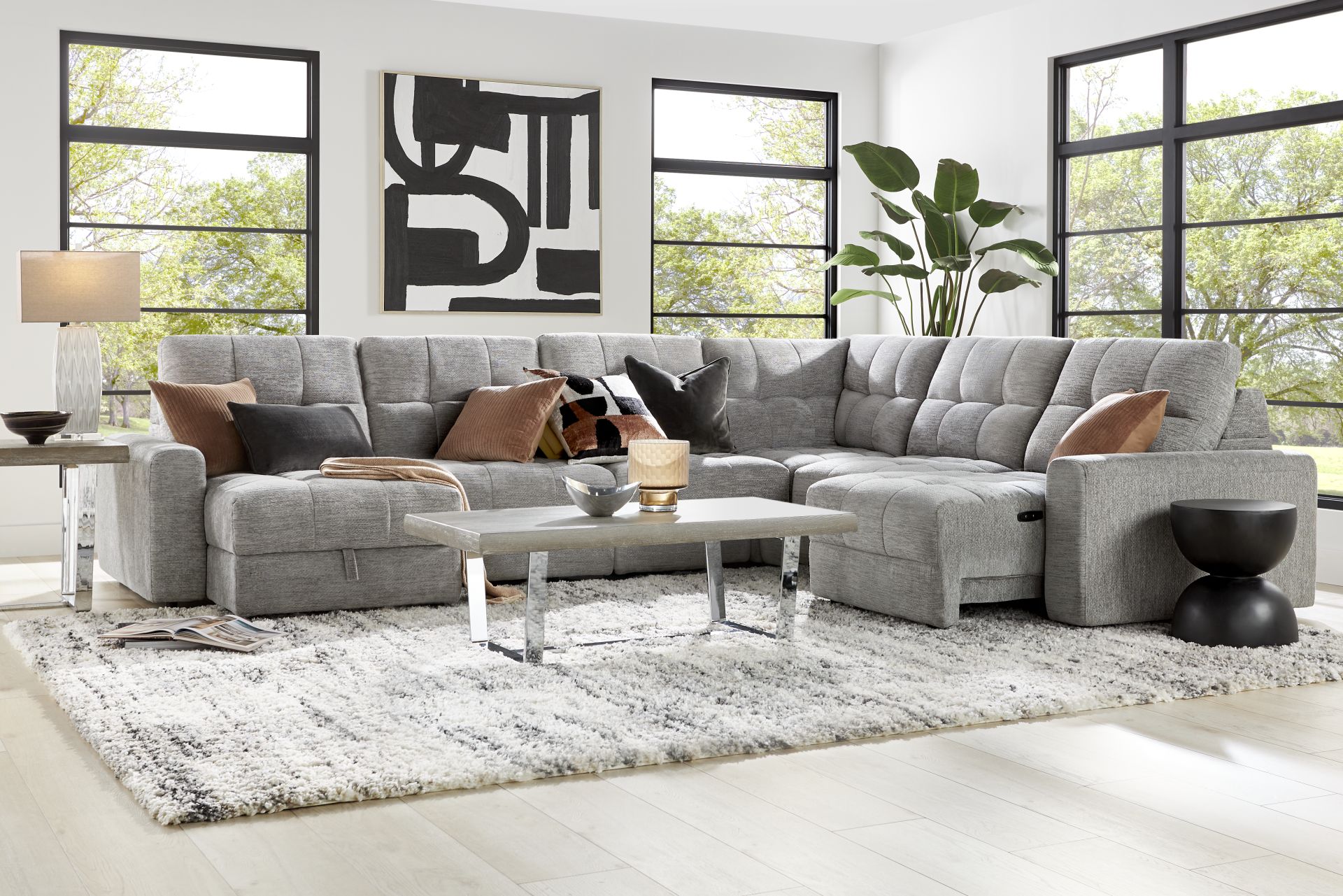 Meriwether Gray 6 Pc Power Slider Sectional - Image 2