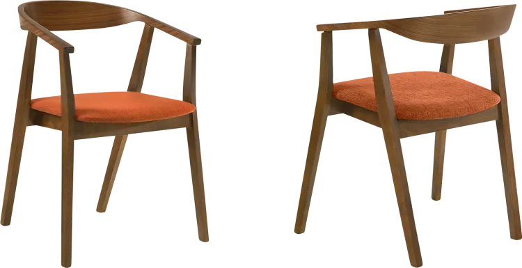 Cubewater Orange Arm Chair, Set of 2
