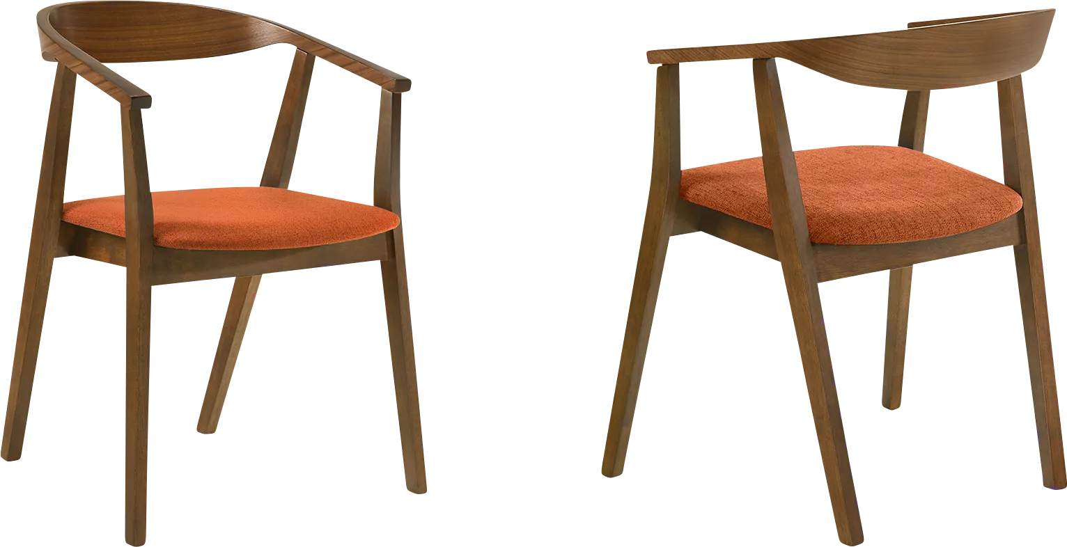 Cubewater Orange Arm Chair, Set of 2 - Image 1