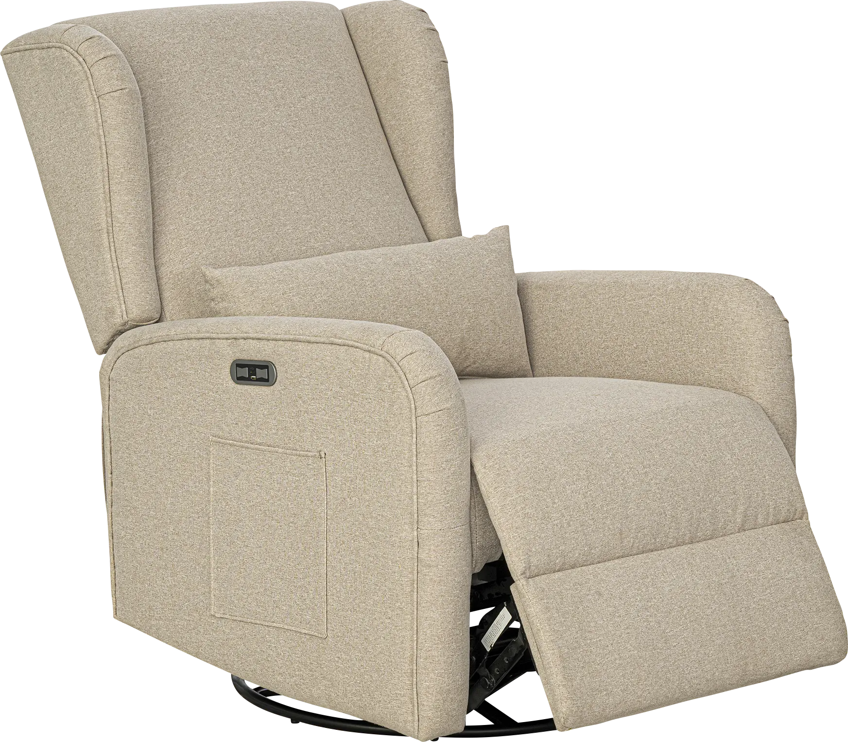 Globeex Beige Power Swivel Recliner