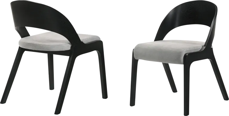 Smabet Black Dining Chair, Set of 2